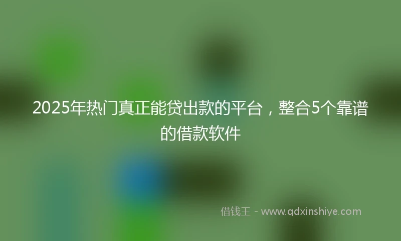 2025年热门真正能贷出款的平台,整合5个靠谱的借款软件