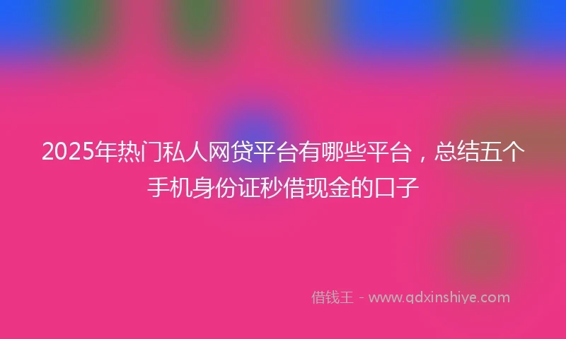 2025年热门私人网贷平台有哪些平台，总结五个手机身份证秒借现金的口子
