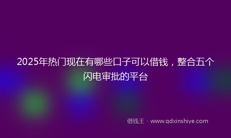 2025年热门现在有哪些口子可以借钱，整合五个闪电审批的平台