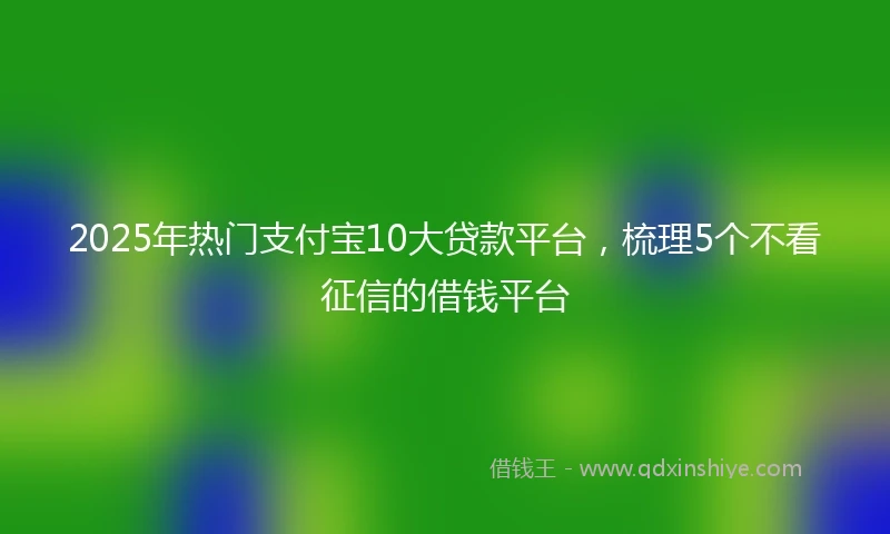 2025年热门支付宝10大贷款平台，梳理5个不看征信的借钱平台