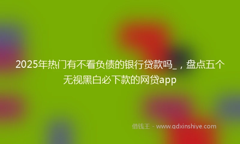 2025年热门有不看负债的银行贷款吗_，盘点五个无视黑白必下款的网贷app