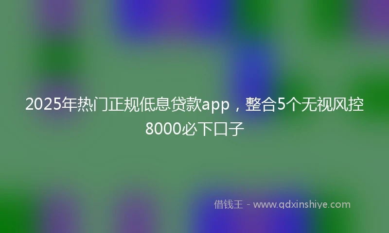 2025年热门正规低息贷款app，整合5个无视风控8000必下口子