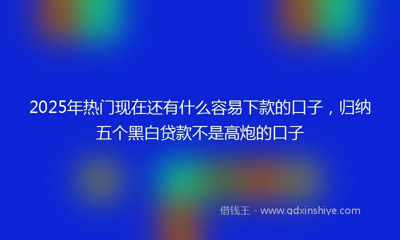 2025年热门现在还有什么容易下款的口子,归纳五个黑白贷款不是高炮的口子