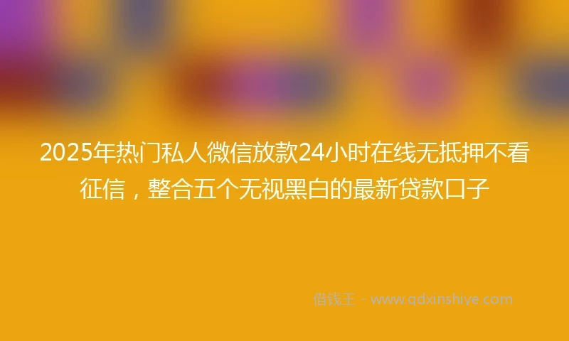 2025年热门私人微信放款24小时在线无抵押不看征信，整合五个无视黑白的最新贷款口子