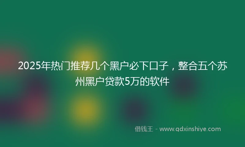2025年热门推荐几个黑户必下口子，整合五个苏州黑户贷款5万的软件