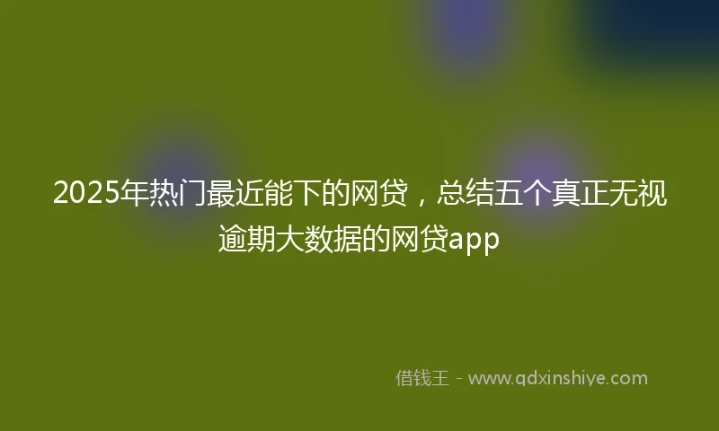 2025年热门最近能下的网贷，总结五个真正无视逾期大数据的网贷app