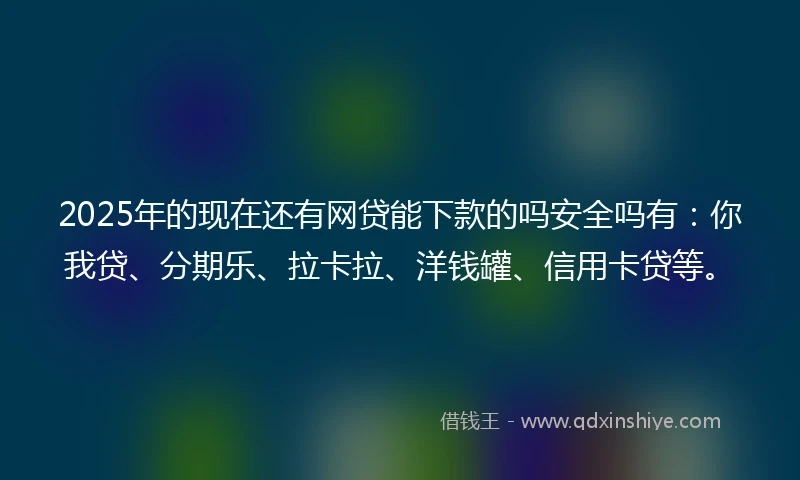 2025年的现在还有网贷能下款的吗安全吗有：你我贷、分期乐、拉卡拉、洋钱罐、信用卡贷等。