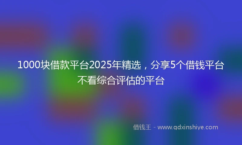 1000块借款平台2025年精选，分享5个借钱平台不看综合评估的平台