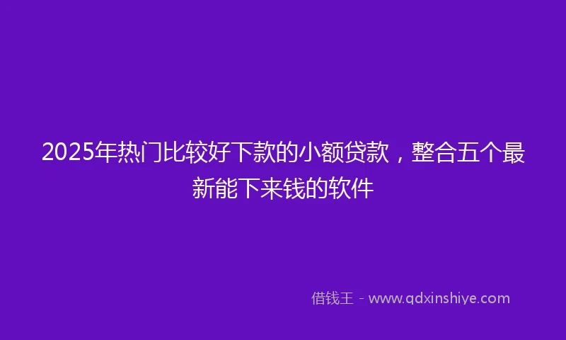 2025年热门比较好下款的小额贷款，整合五个最新能下来钱的软件