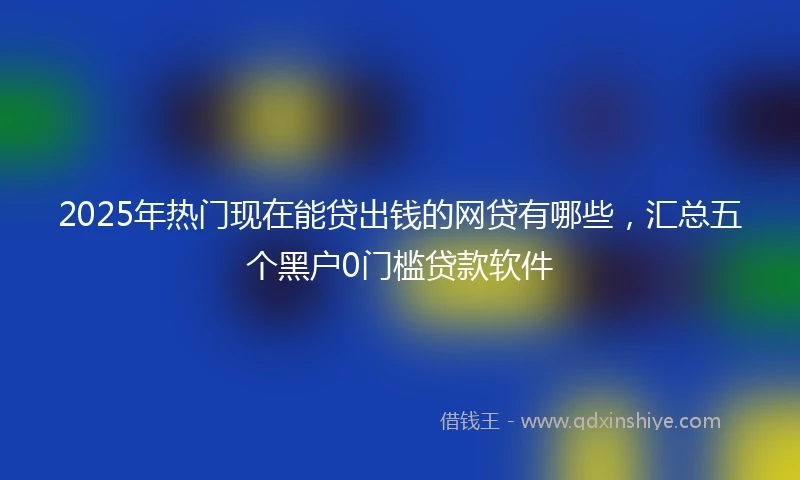2025年热门现在能贷出钱的网贷有哪些,汇总五个黑户0门槛贷款软件