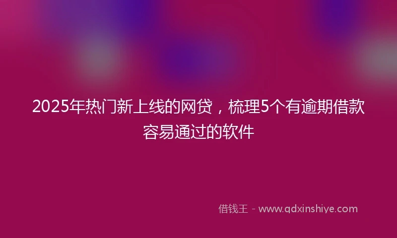 2025年热门新上线的网贷，梳理5个有逾期借款容易通过的软件
