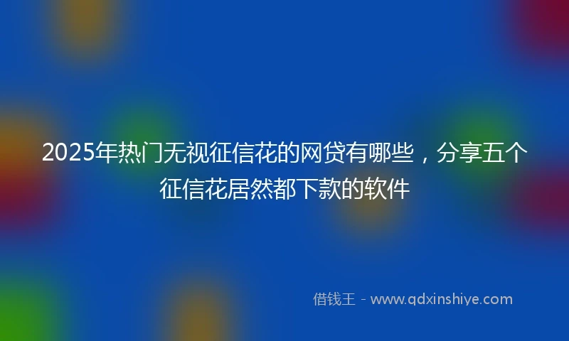 2025年热门无视征信花的网贷有哪些，分享五个征信花居然都下款的软件