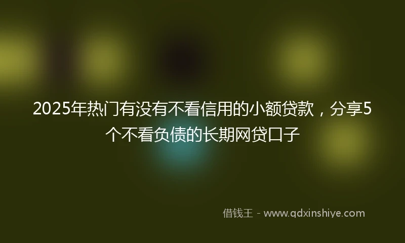 2025年热门有没有不看信用的小额贷款，分享5个不看负债的长期网贷口子
