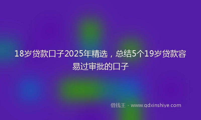 18岁贷款口子2025年精选，总结5个19岁贷款容易过审批的口子