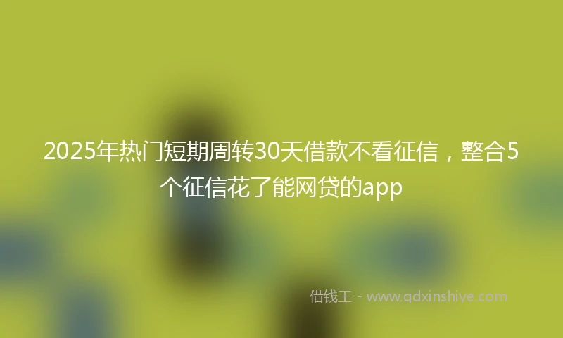 2025年热门短期周转30天借款不看征信，整合5个征信花了能网贷的app