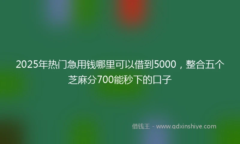 2025年热门急用钱哪里可以借到5000，整合五个芝麻分700能秒下的口子