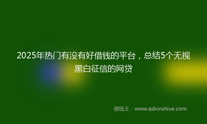 2025年热门有没有好借钱的平台，总结5个无视黑白征信的网贷