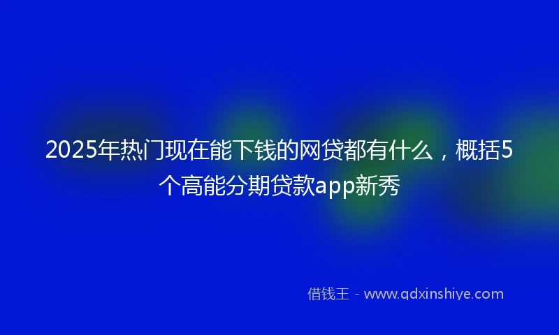 2025年热门现在能下钱的网贷都有什么，概括5个高能分期贷款app新秀