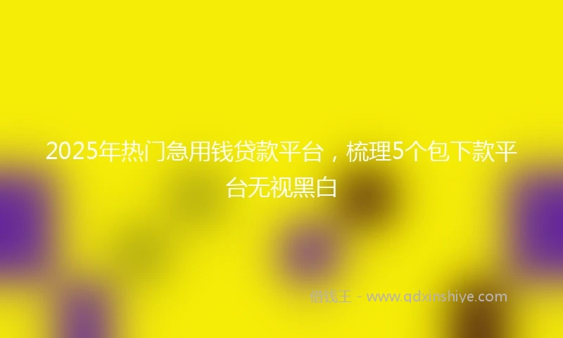 2025年热门急用钱贷款平台，梳理5个包下款平台无视黑白