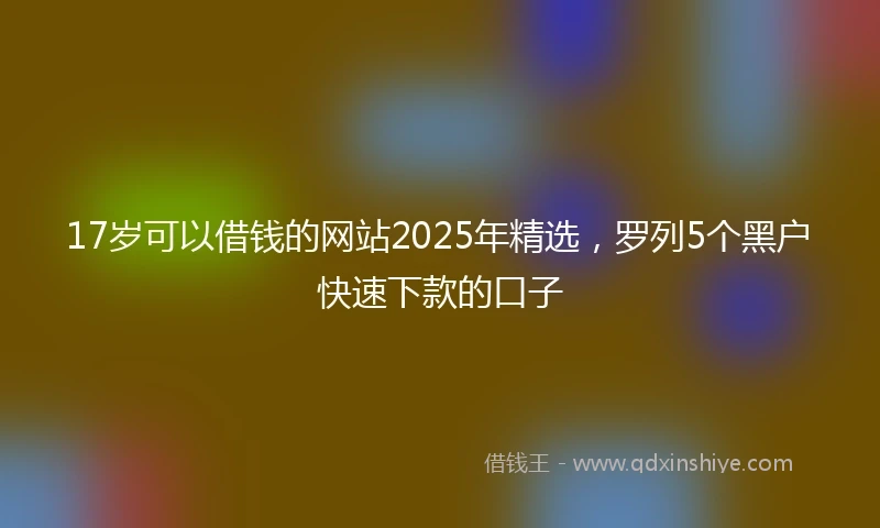 17岁可以借钱的网站2025年精选，罗列5个黑户快速下款的口子