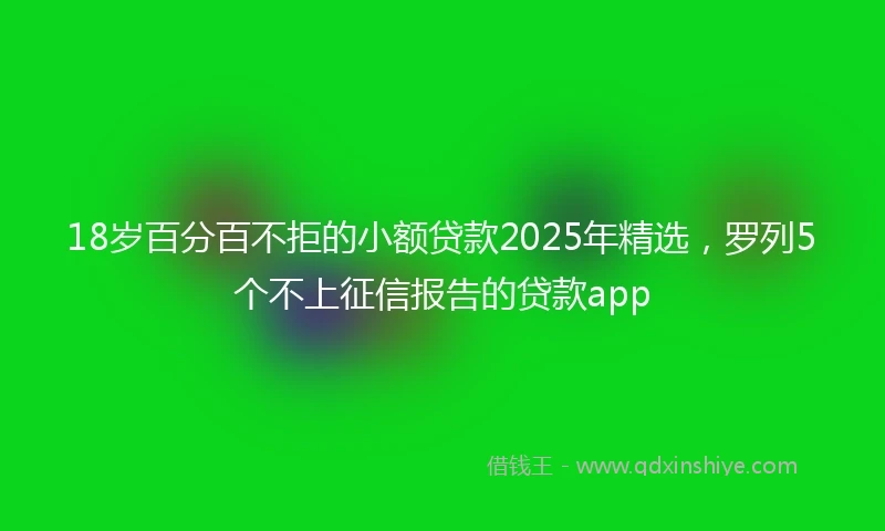 18岁百分百不拒的小额贷款2025年精选，罗列5个不上征信报告的贷款app