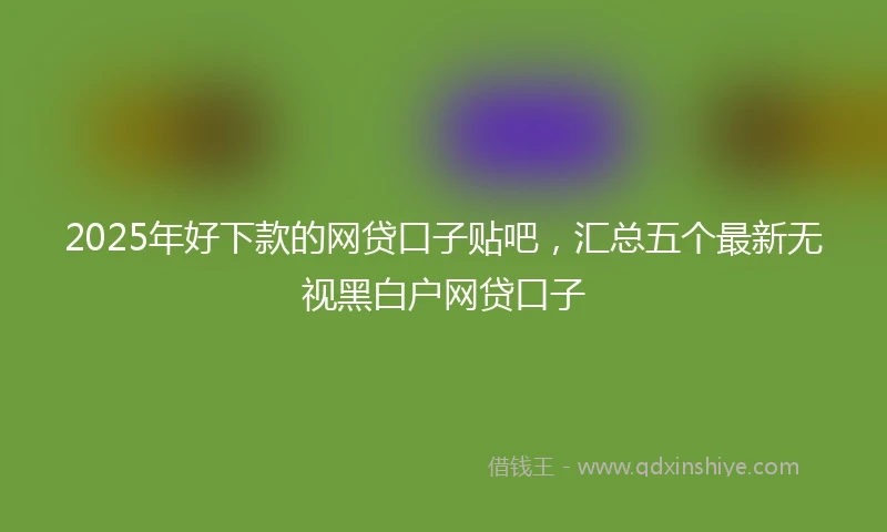 2025年好下款的网贷口子贴吧，汇总五个最新无视黑白户网贷口子