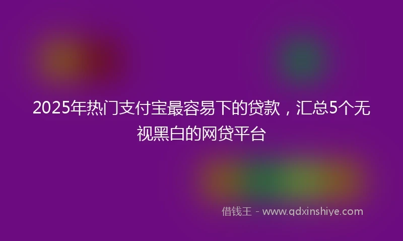 2025年热门支付宝最容易下的贷款，汇总5个无视黑白的网贷平台