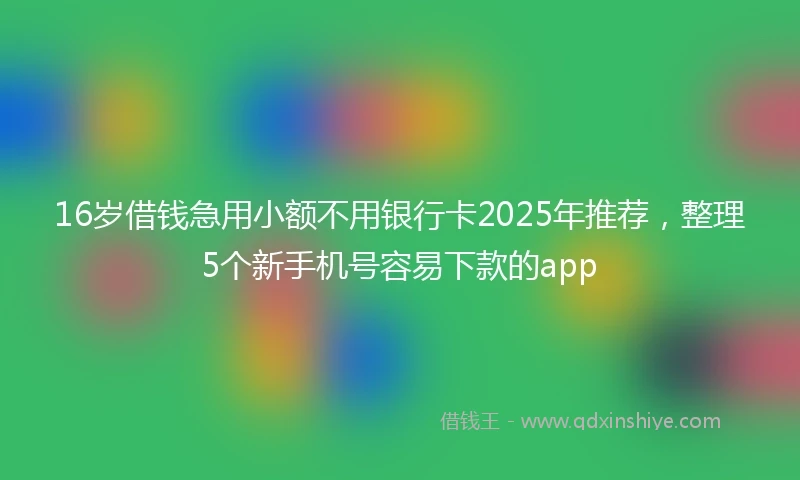 16岁借钱急用小额不用银行卡2025年推荐，整理5个新手机号容易下款的app
