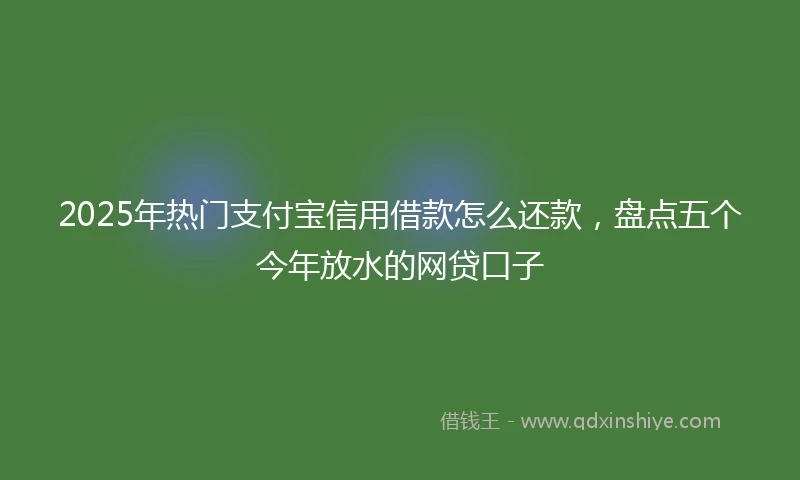 2025年热门支付宝信用借款怎么还款，盘点五个今年放水的网贷口子