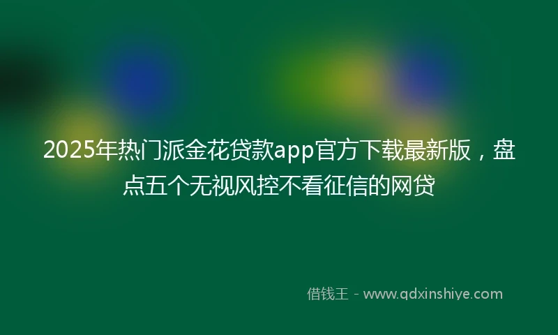 2025年热门派金花贷款app官方下载最新版，盘点五个无视风控不看征信的网贷