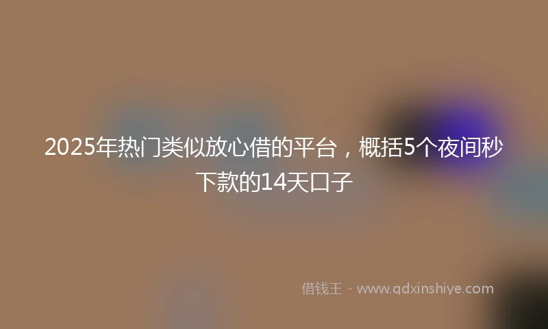 2025年热门类似放心借的平台，概括5个夜间秒下款的14天口子