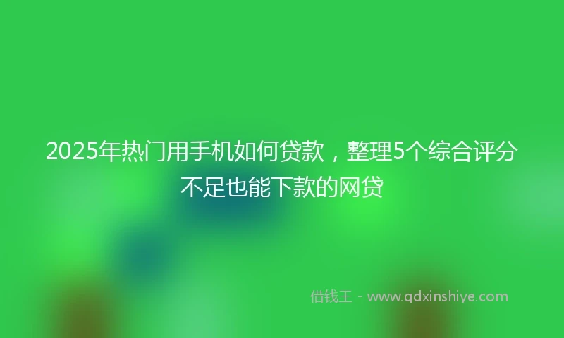 2025年热门用手机如何贷款，整理5个综合评分不足也能下款的网贷
