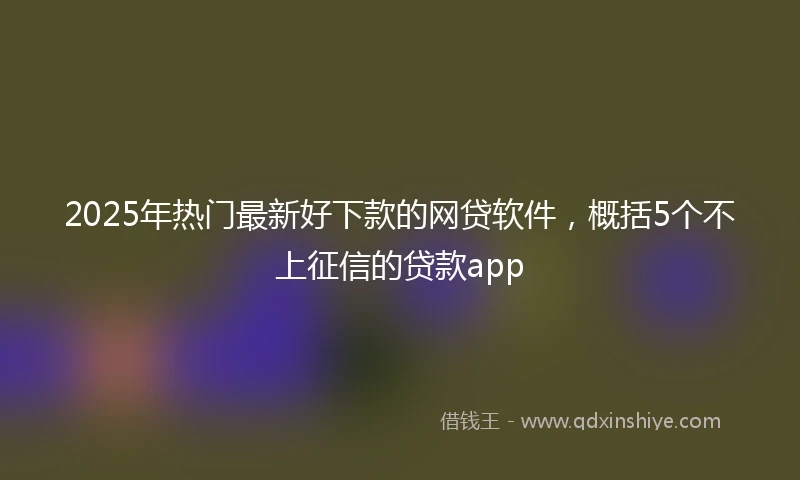 2025年热门最新好下款的网贷软件，概括5个不上征信的贷款app