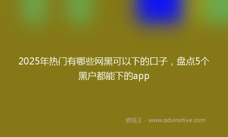 2025年热门有哪些网黑可以下的口子，盘点5个黑户都能下的app