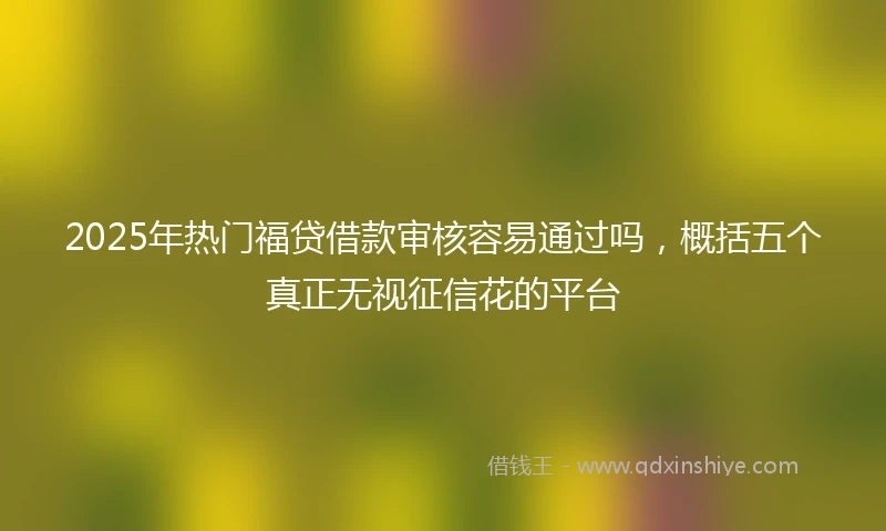 2025年热门福贷借款审核容易通过吗，概括五个真正无视征信花的平台