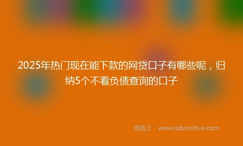 2025年热门现在能下款的网贷口子有哪些呢，归纳5个不看负债查询的口子