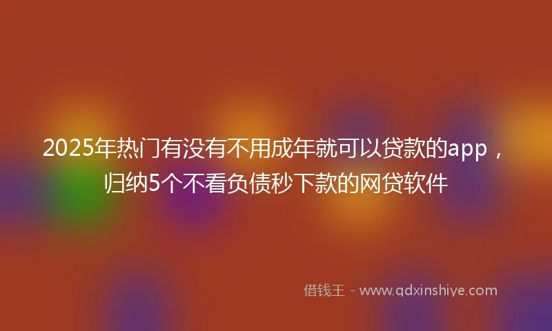 2025年热门有没有不用成年就可以贷款的app，归纳5个不看负债秒下款的网贷软件