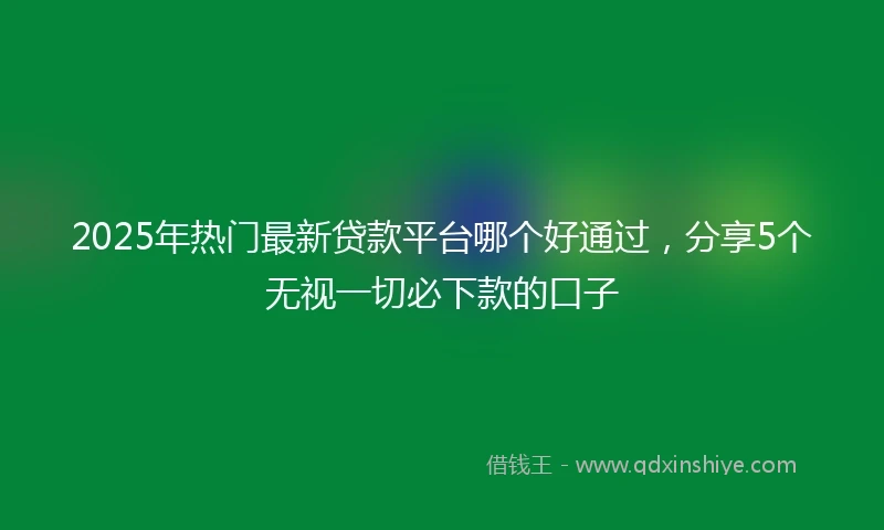 2025年热门最新贷款平台哪个好通过，分享5个无视一切必下款的口子