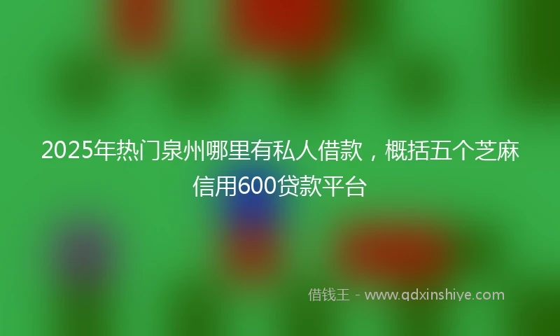 2025年热门泉州哪里有私人借款，概括五个芝麻信用600贷款平台