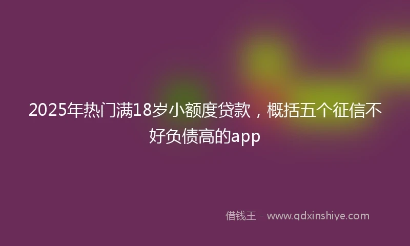 2025年热门满18岁小额度贷款，概括五个征信不好负债高的app