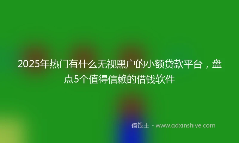 2025年热门有什么无视黑户的小额贷款平台，盘点5个值得信赖的借钱软件