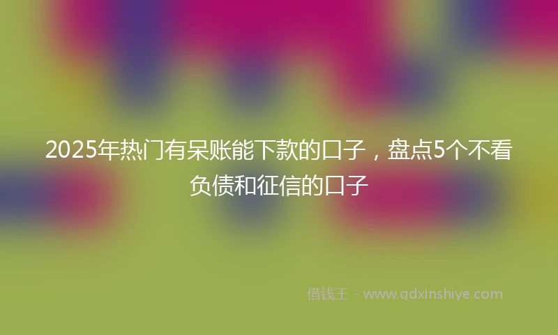 2025年热门有呆账能下款的口子，盘点5个不看负债和征信的口子