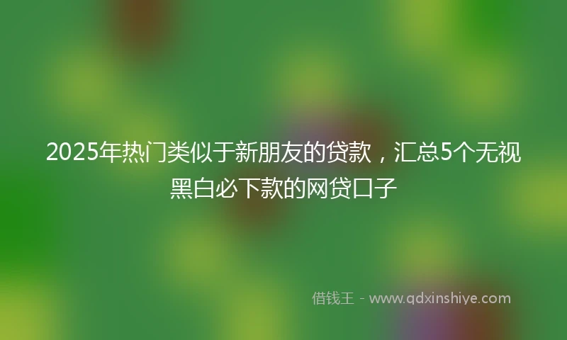2025年热门类似于新朋友的贷款，汇总5个无视黑白必下款的网贷口子