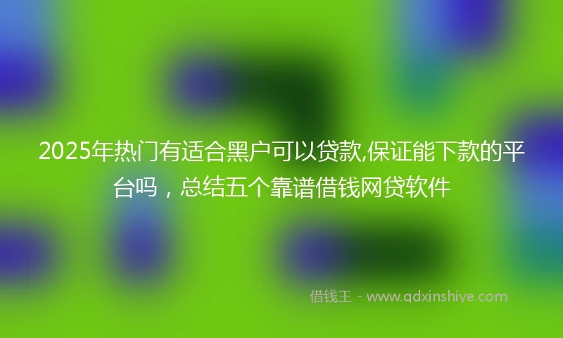2025年热门有适合黑户可以贷款,保证能下款的平台吗，总结五个靠谱借钱网贷软件