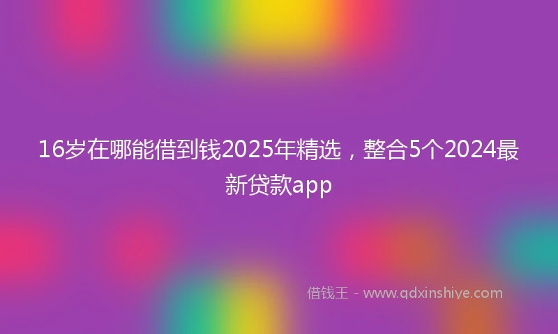 16岁在哪能借到钱2025年精选，整合5个2024最新贷款app