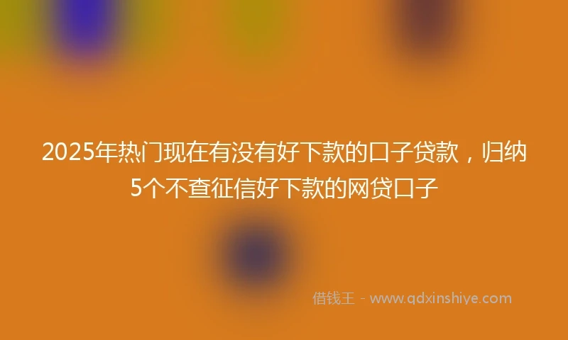 2025年热门现在有没有好下款的口子贷款，归纳5个不查征信好下款的网贷口子