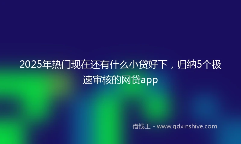 2025年热门现在还有什么小贷好下，归纳5个极速审核的网贷app
