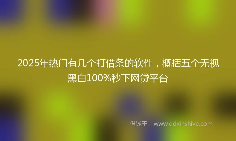 2025年热门有几个打借条的软件，概括五个无视黑白100%秒下网贷平台