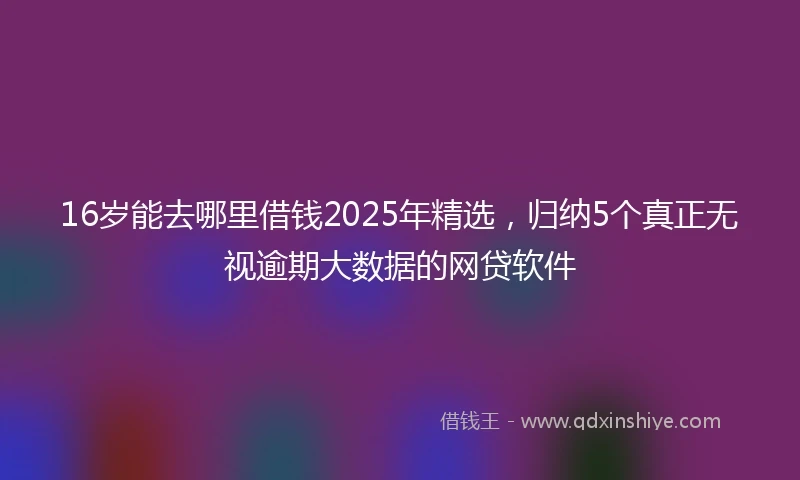 16岁能去哪里借钱2025年精选，归纳5个真正无视逾期大数据的网贷软件
