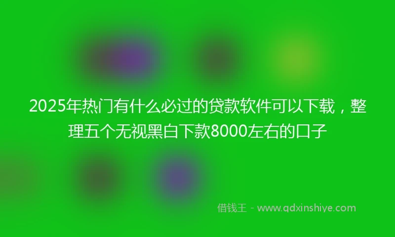 2025年热门有什么必过的贷款软件可以下载，整理五个无视黑白下款8000左右的口子